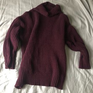 Aerie Maroon Chunky Knit Sweater size L